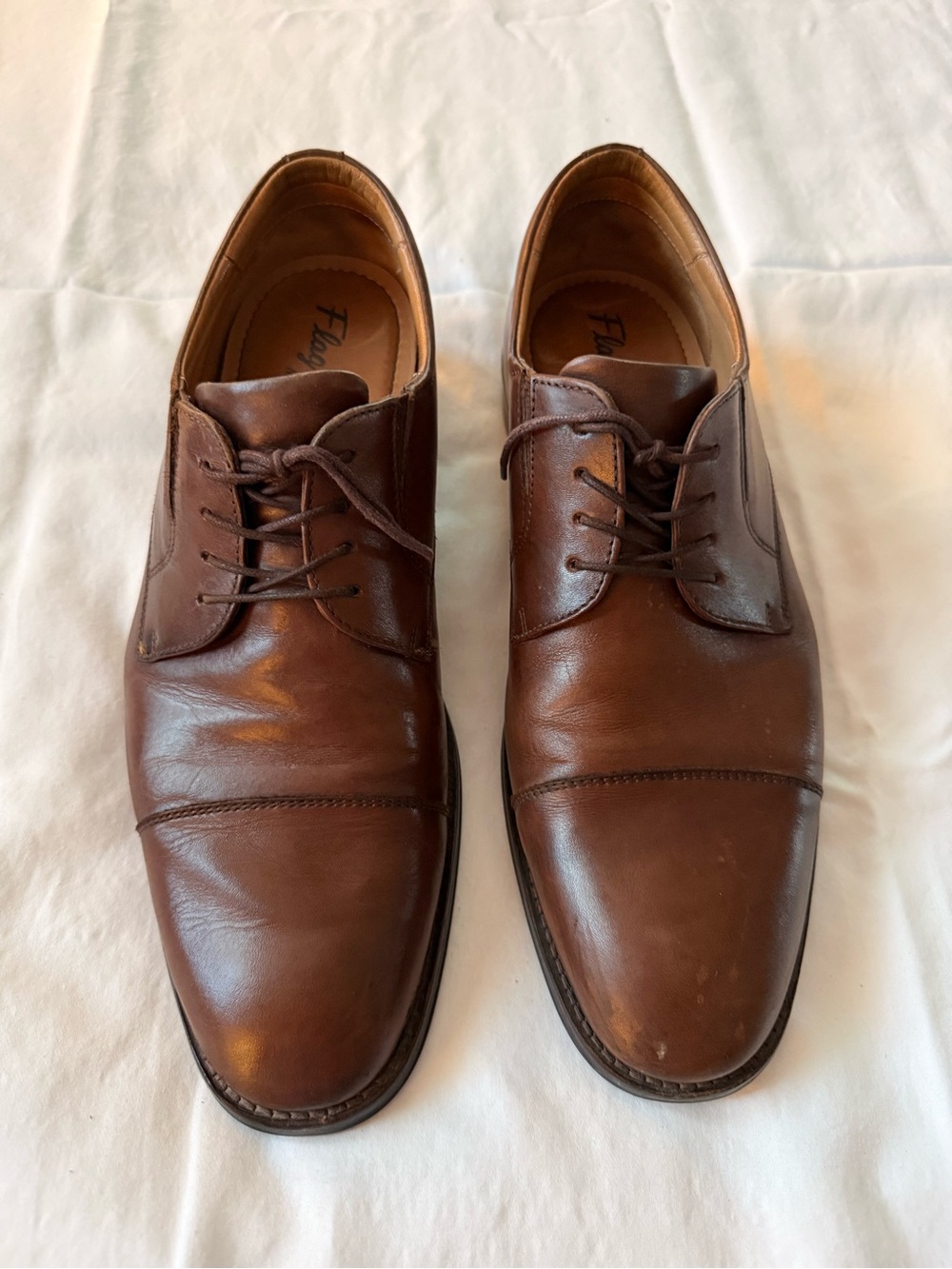 Flag Ltd. Classic Brown Leather Cap-Toe Men's Dress Shoes